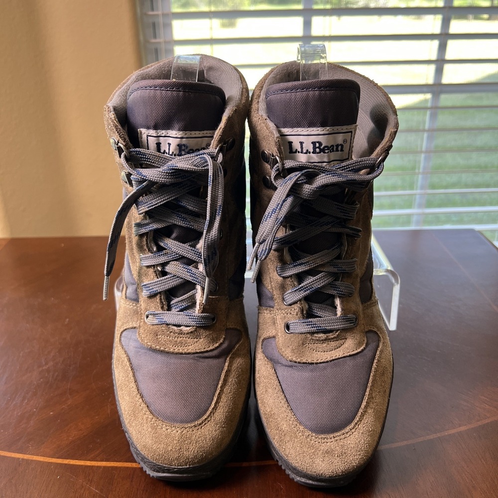 Vintage L.L. Bean Blue/Brown Suede Thinsulate Hiking Shoes Boots Women Sz 9
